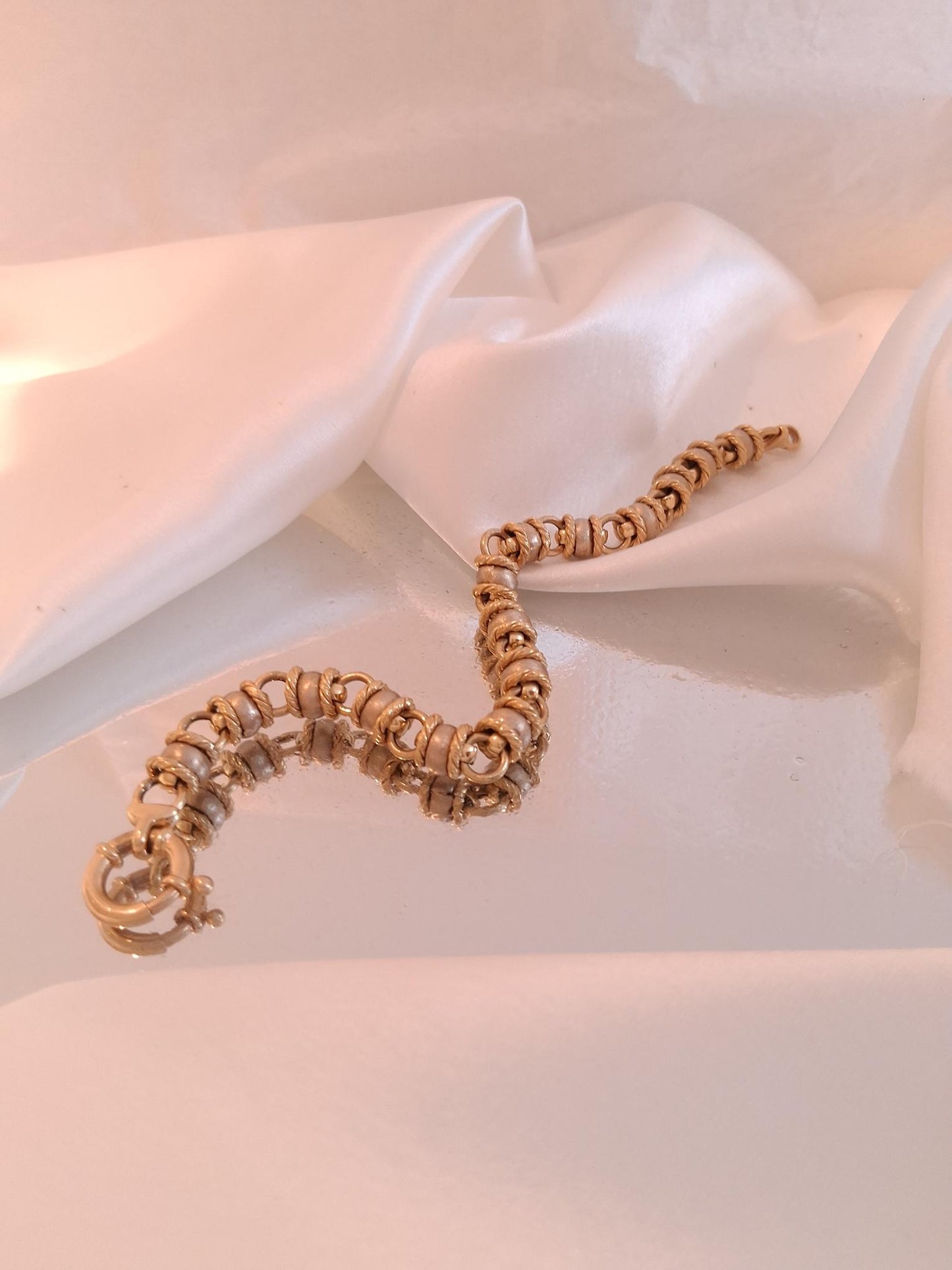 Pulseira elos baços e polidos Ourivesaria Carlos Alberto