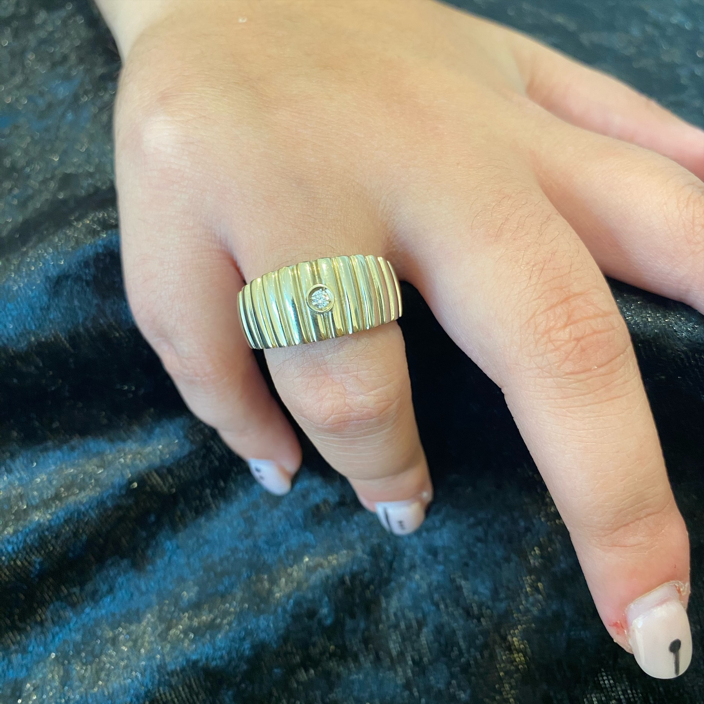 Anel em ouro branco com diamante Ourivesaria Carlos Alberto