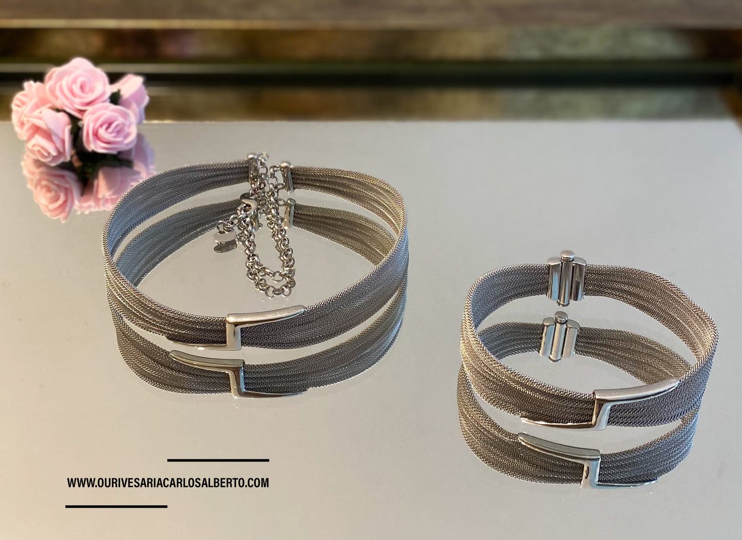 Pulseira em ouro branco Ourivesaria Carlos Alberto