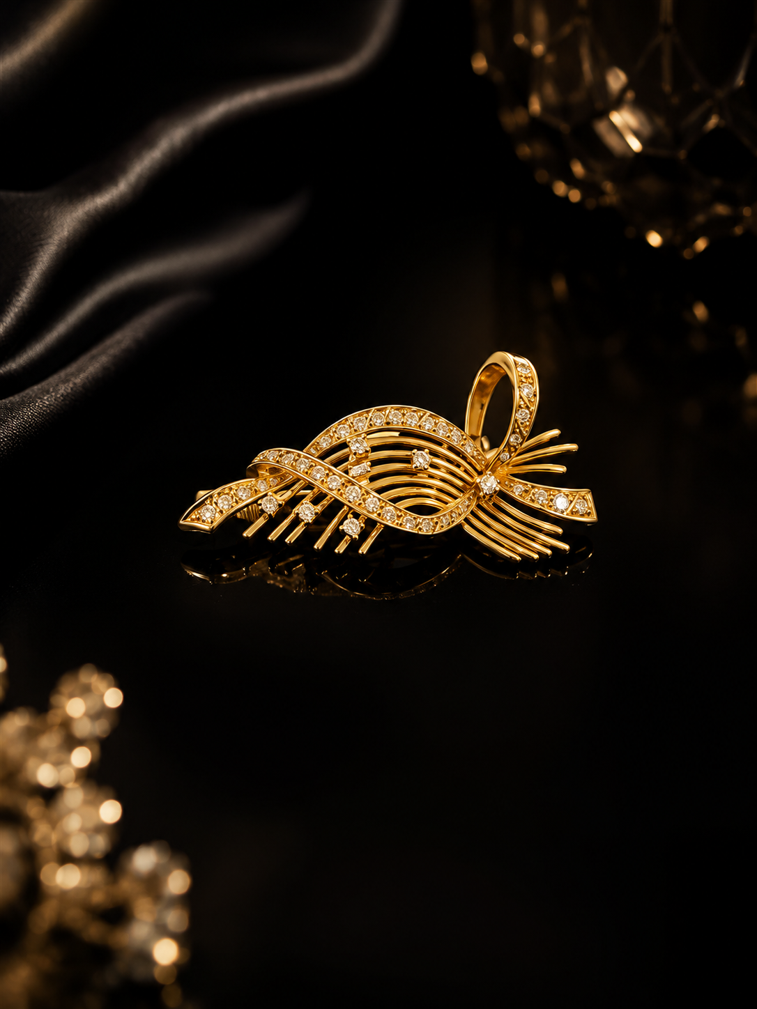 Alfinete com diamantes Ourivesaria Carlos Alberto