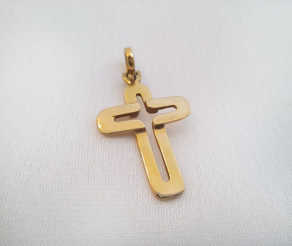 Cruz pontas redondas Ourivesaria Carlos Alberto