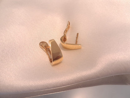 Par de brincos lisos Ourivesaria Carlos Alberto