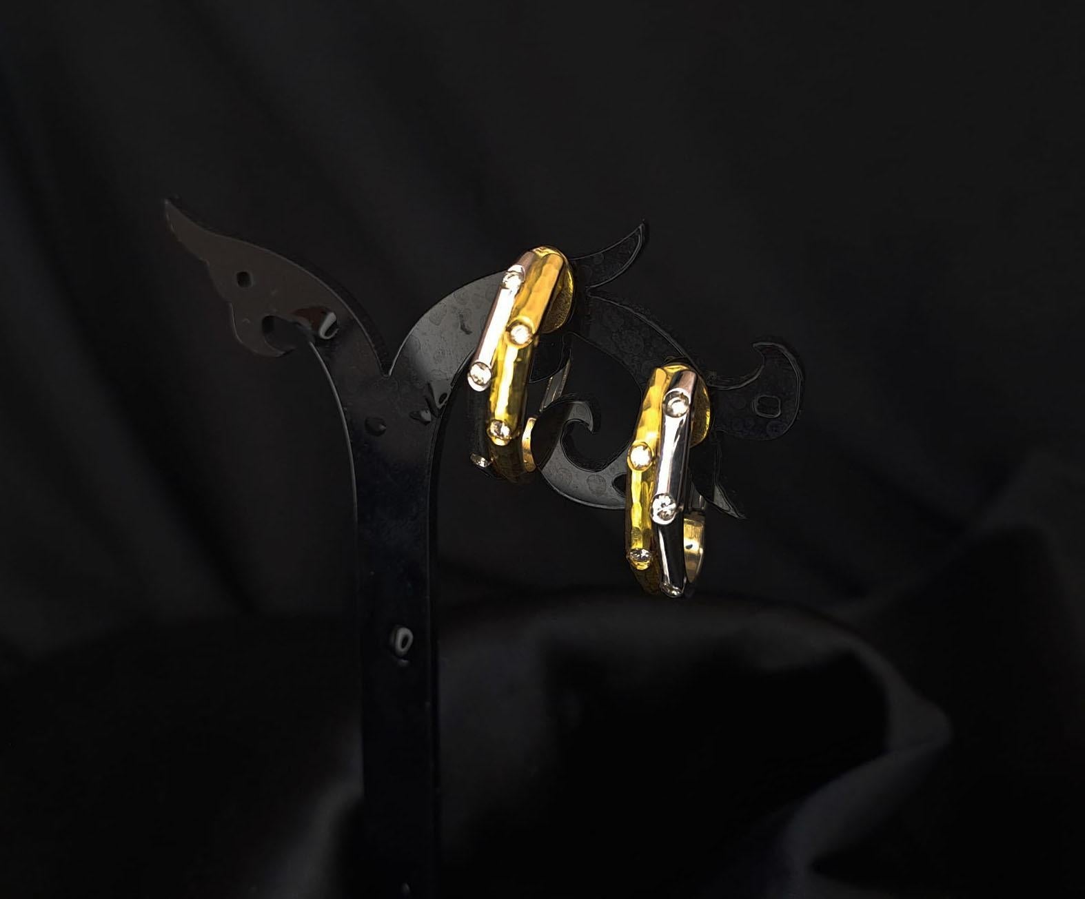 brincos em ouro amarelo e branco Ourivesaria Carlos Alberto