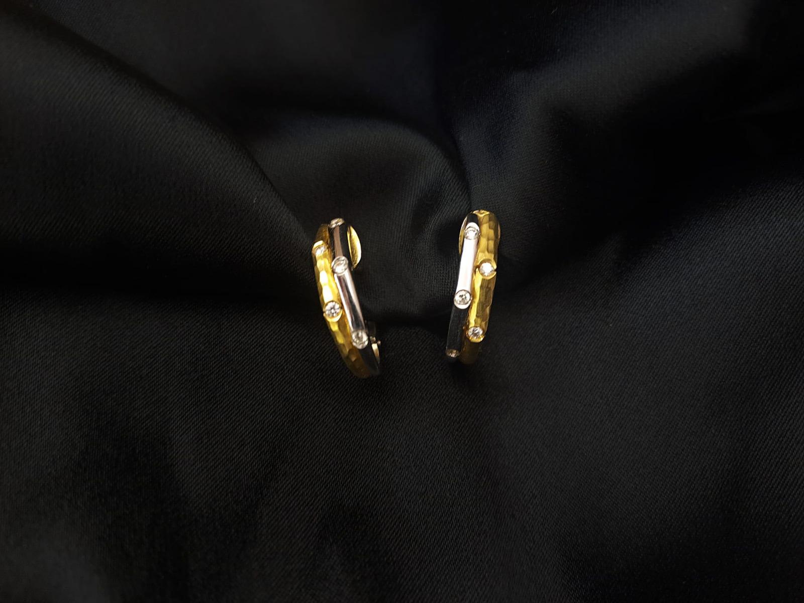 brincos em ouro amarelo e branco Ourivesaria Carlos Alberto