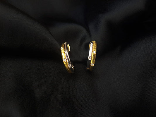 brincos em ouro amarelo e branco Ourivesaria Carlos Alberto