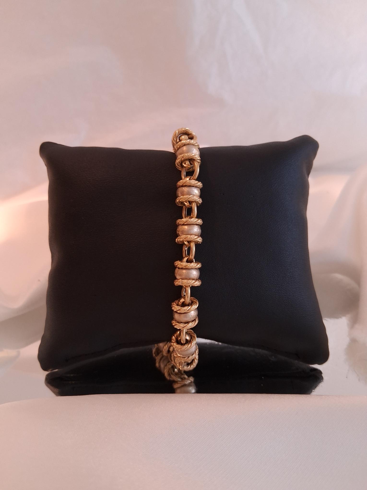 Pulseira elos baços e polidos Ourivesaria Carlos Alberto