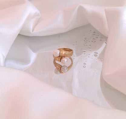 Anel com duas pérolas Ourivesaria Carlos Alberto
