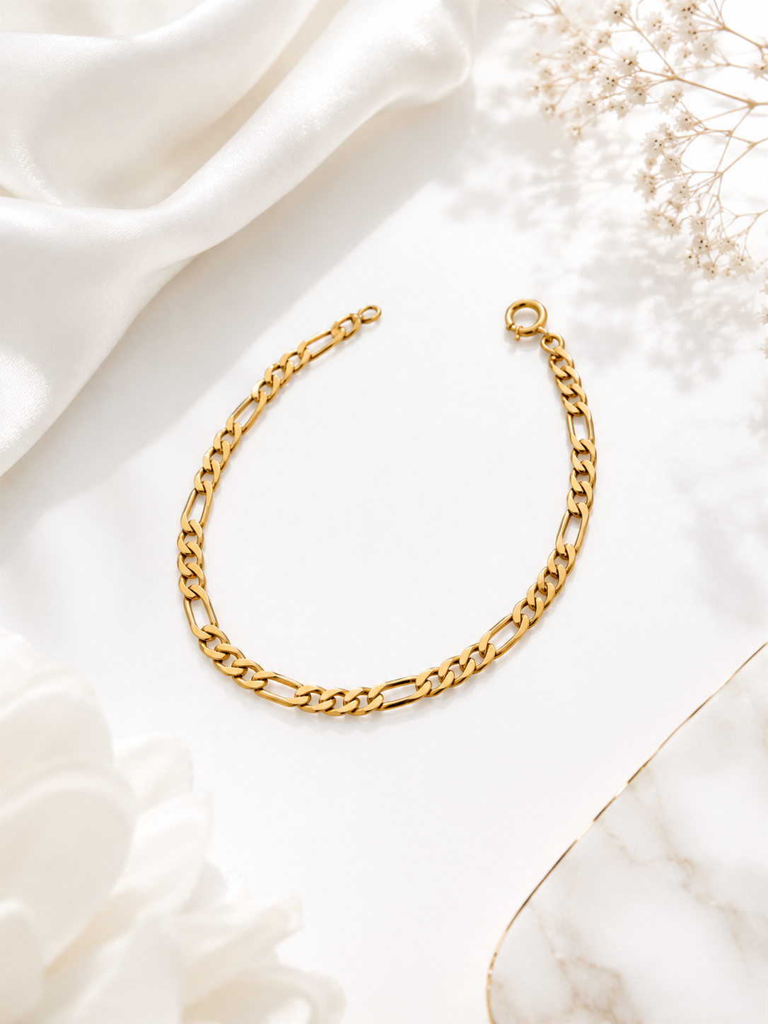 Pulseira malha 3+1 em ouro Ourivesaria Carlos Alberto