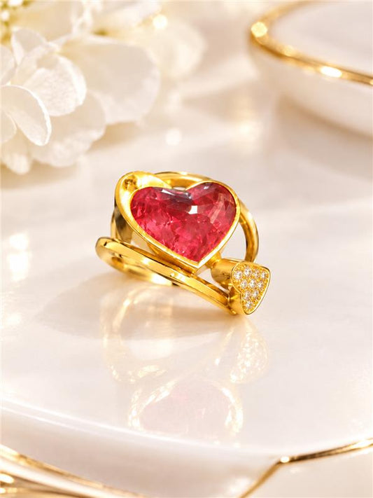 Anel com pedra rosa Ourivesaria Carlos Alberto