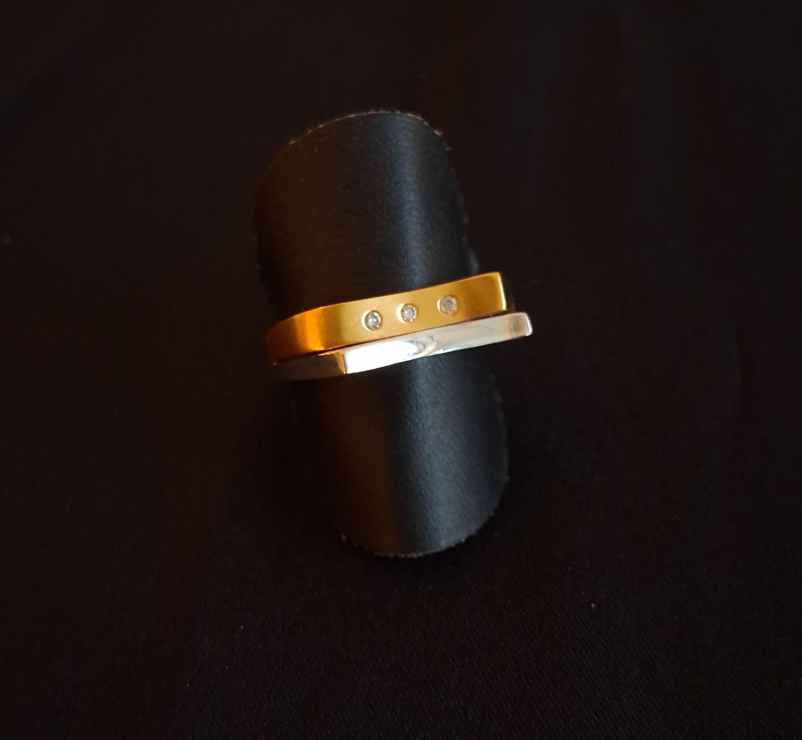 Anel em ouro amarelo e branco Ourivesaria Carlos Alberto