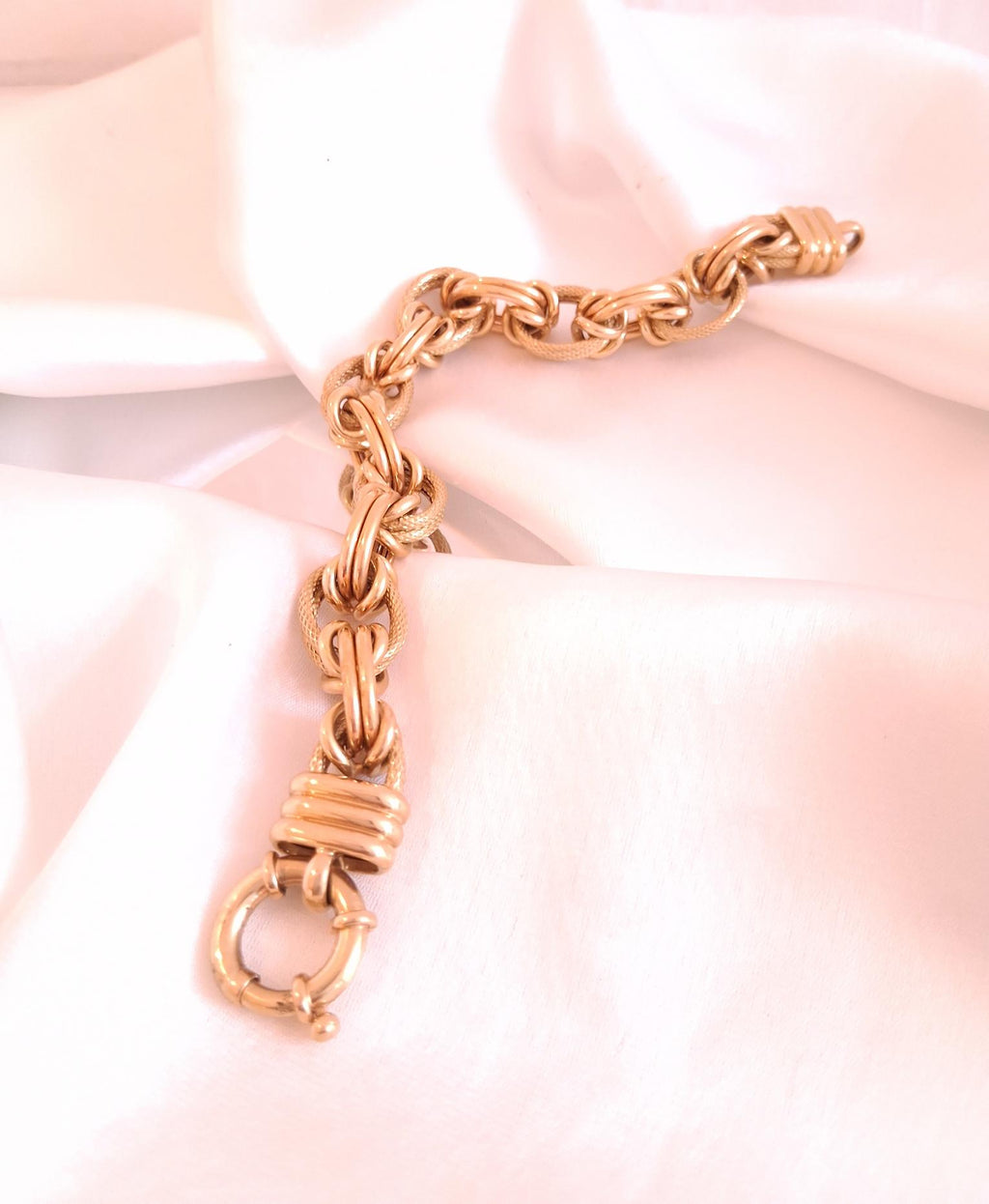 Pulseira aos elos polidos e rugosos Ourivesaria Carlos Alberto