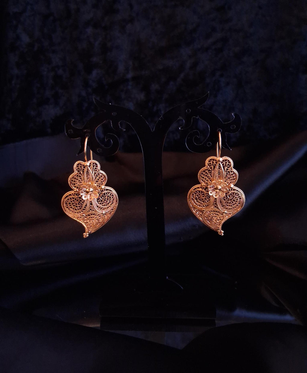 Brincos coração Viana Ourivesaria Carlos Alberto