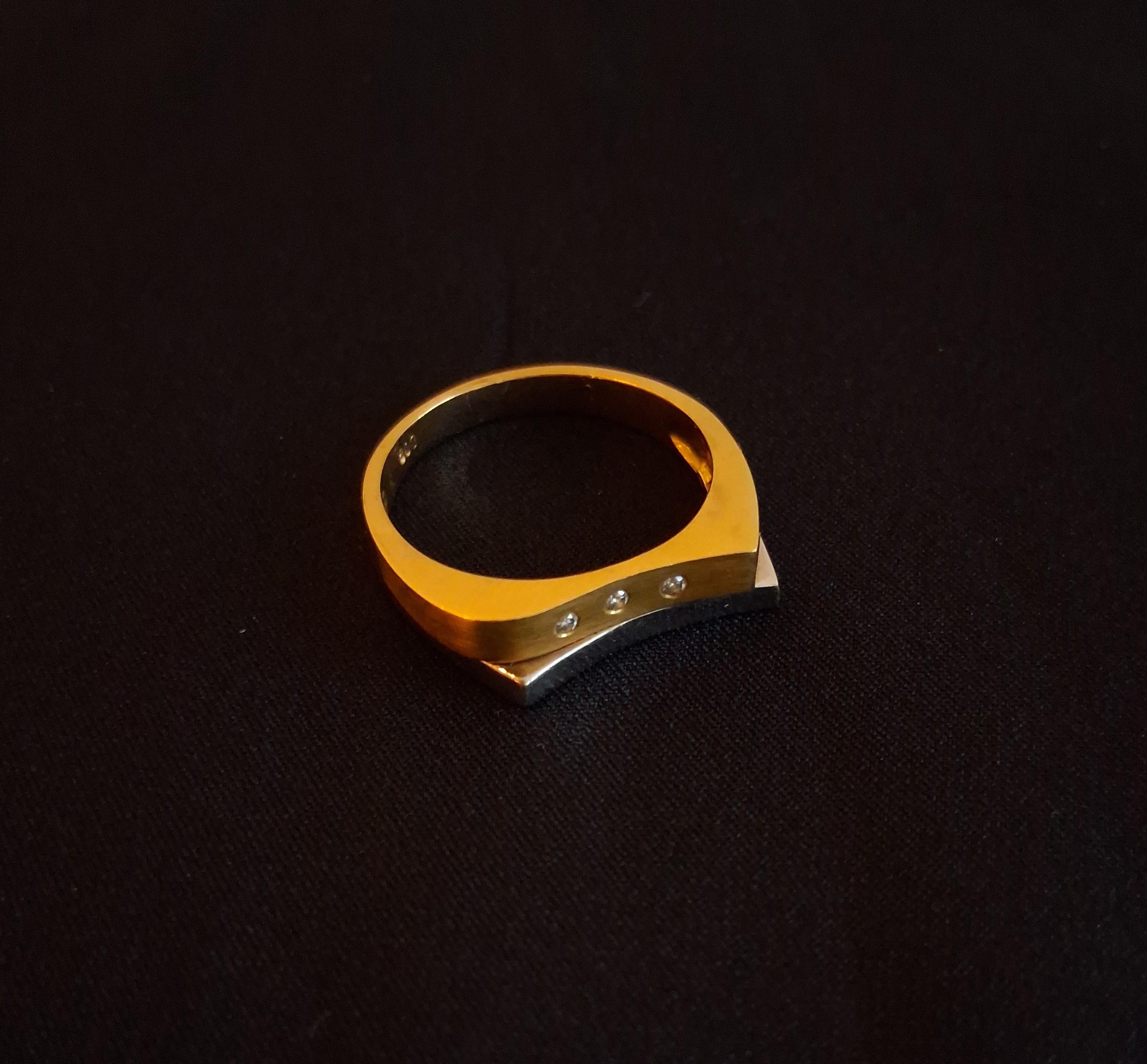 Anel em ouro amarelo e branco Ourivesaria Carlos Alberto