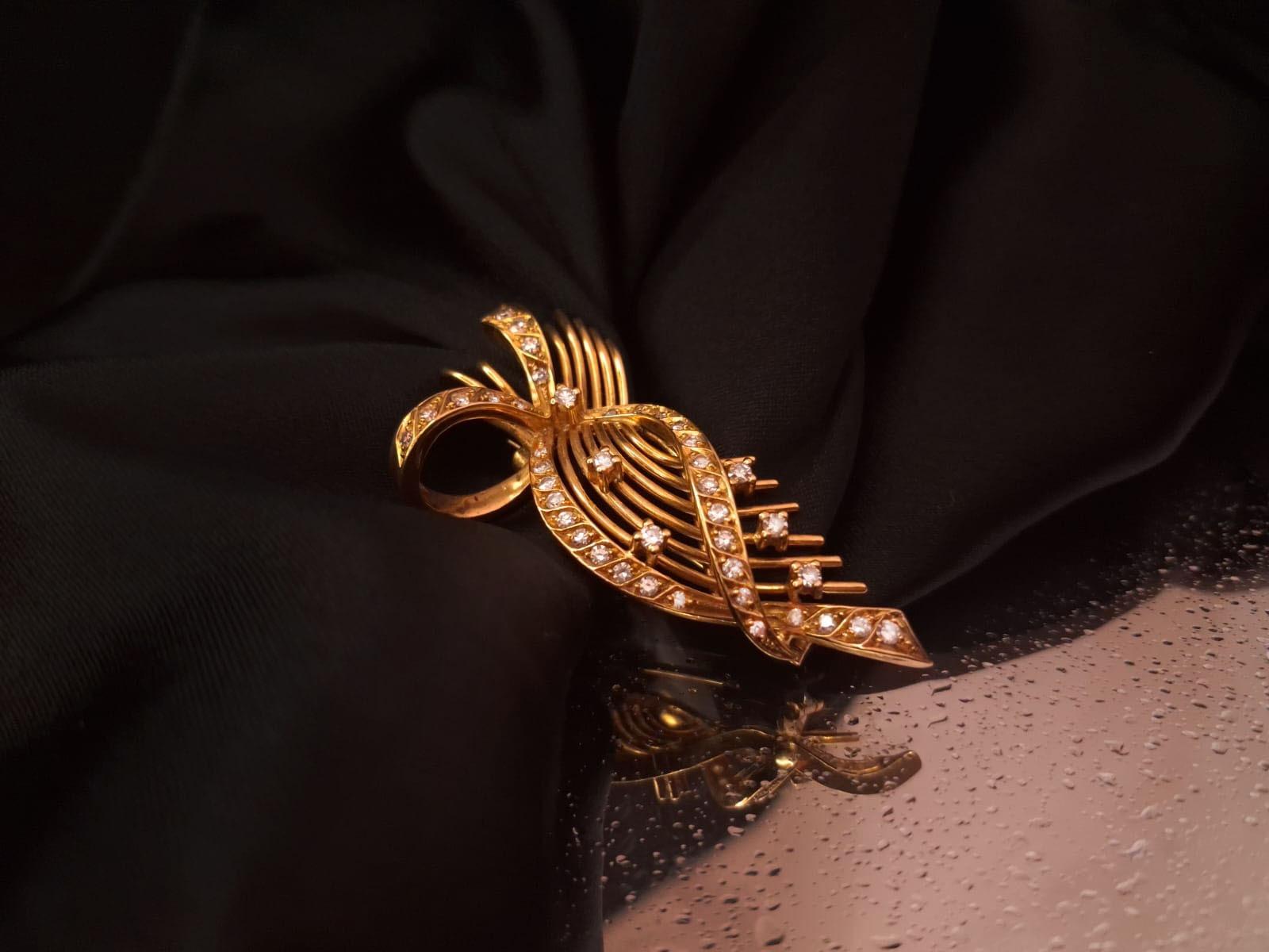 Alfinete com diamantes Ourivesaria Carlos Alberto