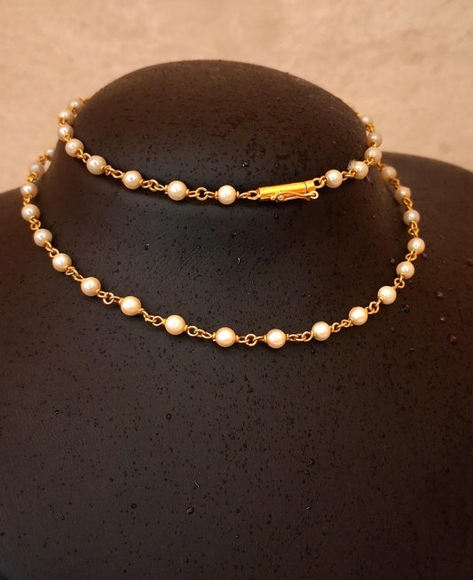 Colar de pérolas em ouro Ourivesaria Carlos Alberto