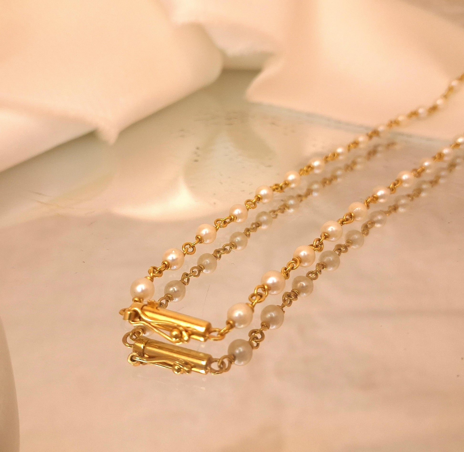 Colar de pérolas em ouro Ourivesaria Carlos Alberto