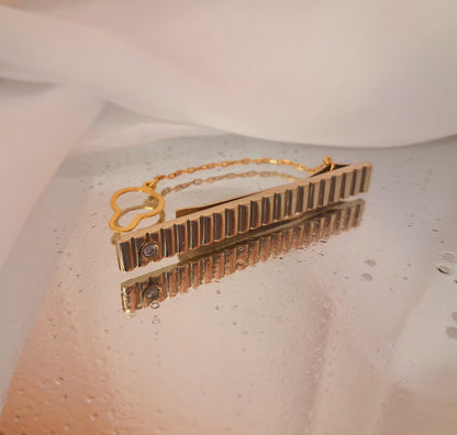 Mola de gravata com diamante Ourivesaria Carlos Alberto