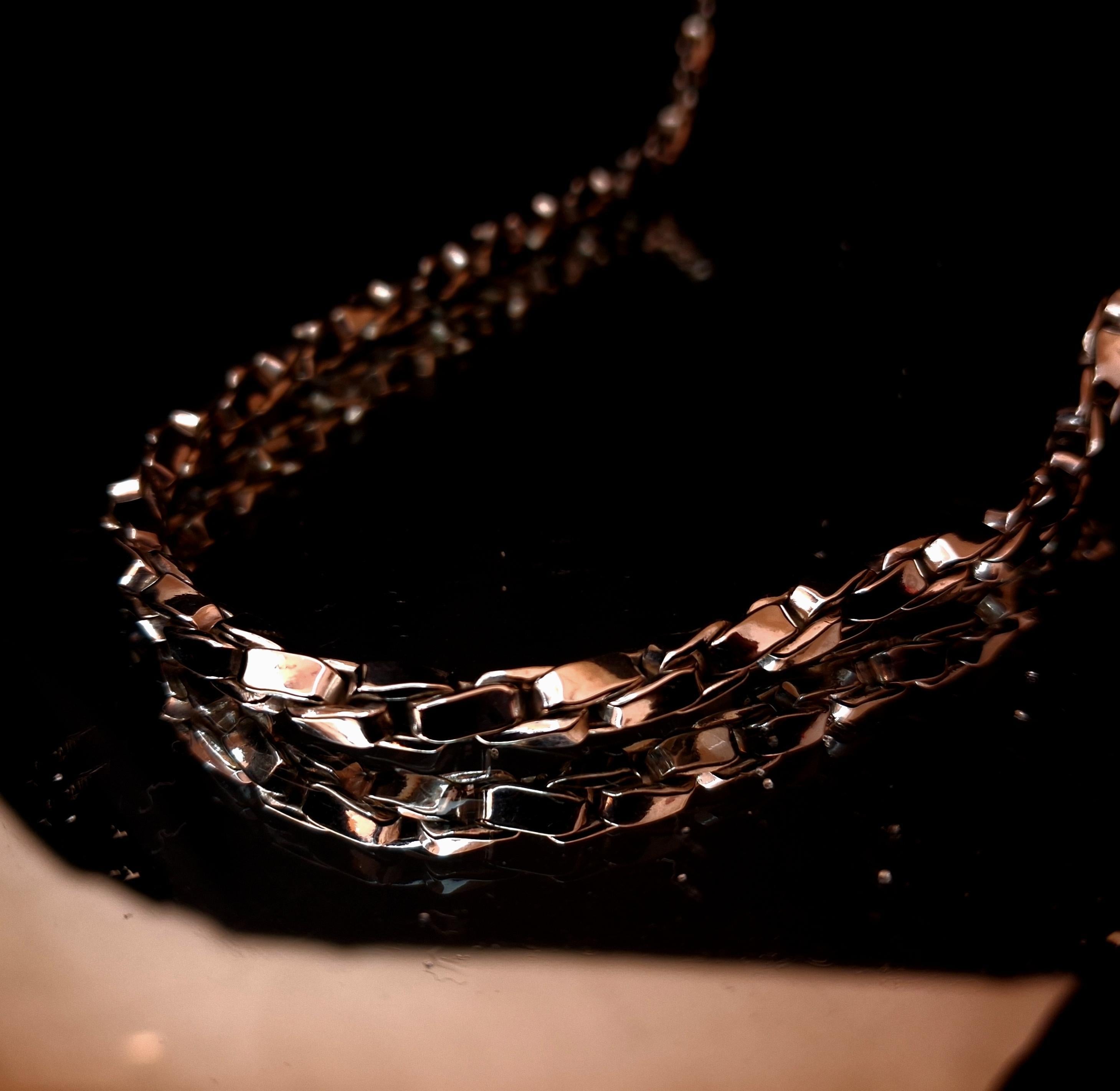 Volta em ouro branco tipo corrente Ourivesaria Carlos Alberto