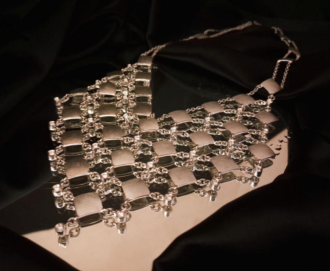 Gargantilha em ouro branco com Diamantes Ourivesaria Carlos Alberto