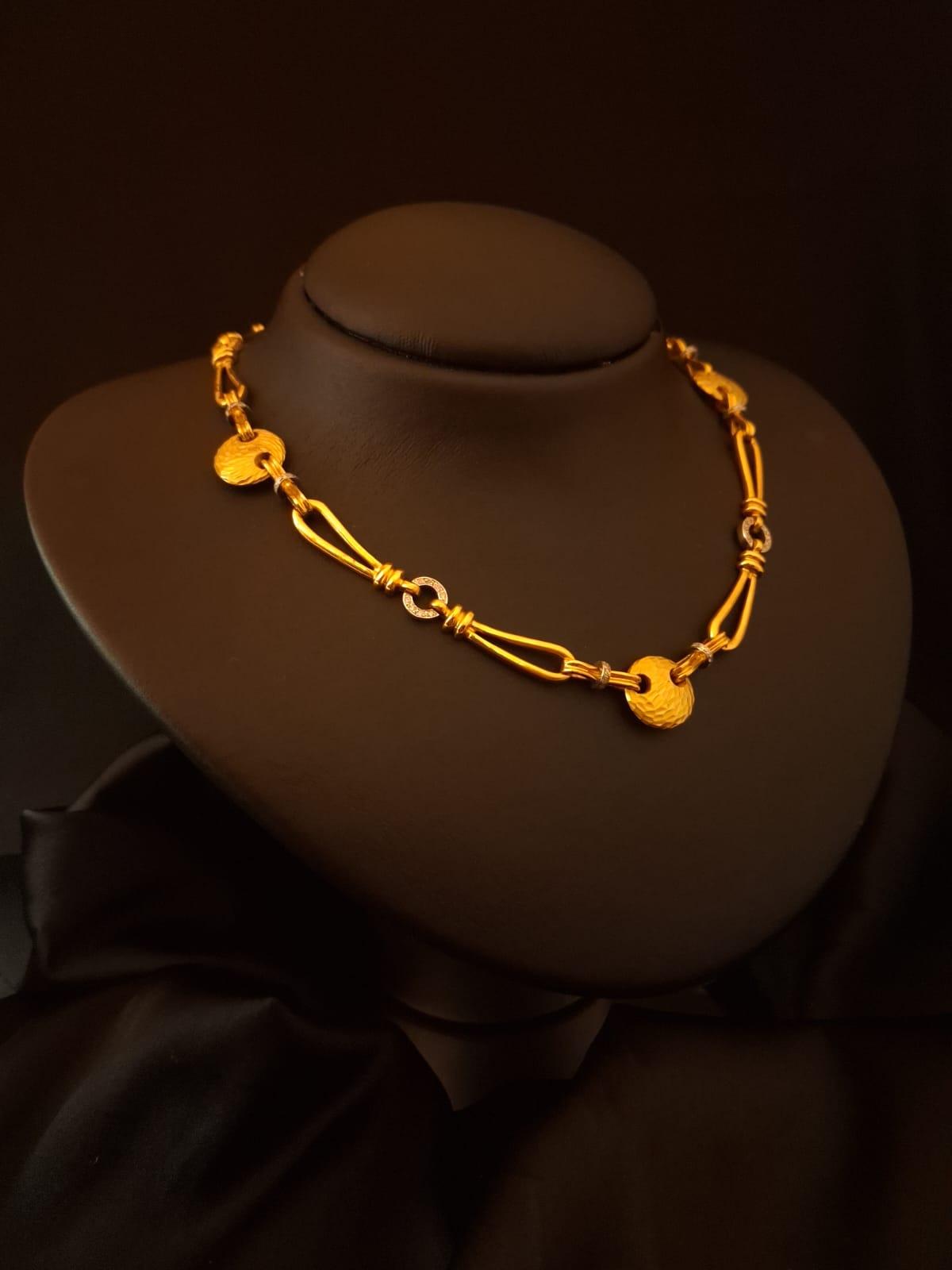 Gargantilha articulada com diamantes Ourivesaria Carlos Alberto