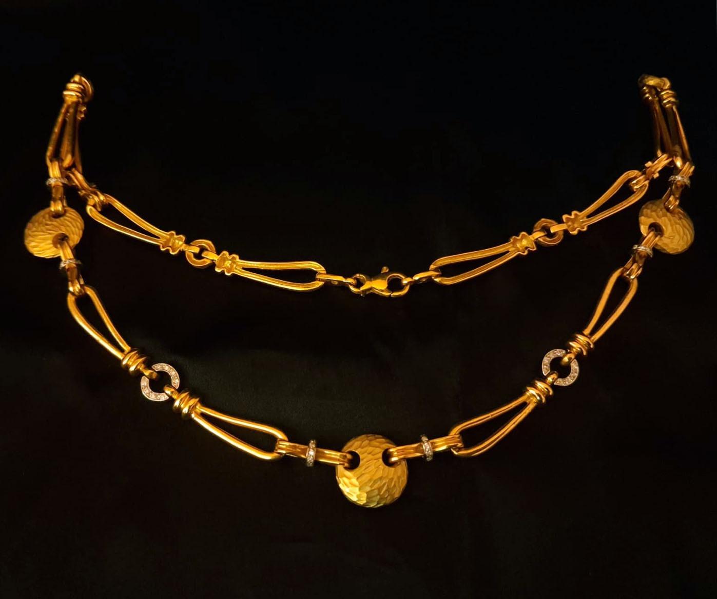 Gargantilha articulada com diamantes Ourivesaria Carlos Alberto