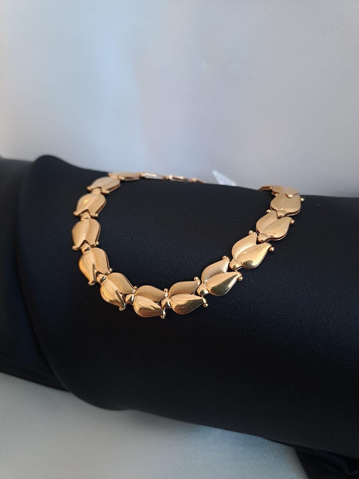 Pulseira elos em ouro baço e polido Ourivesaria Carlos Alberto