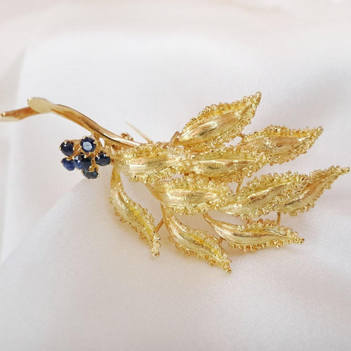 Alfinete com pedras azuis Ourivesaria Carlos Alberto