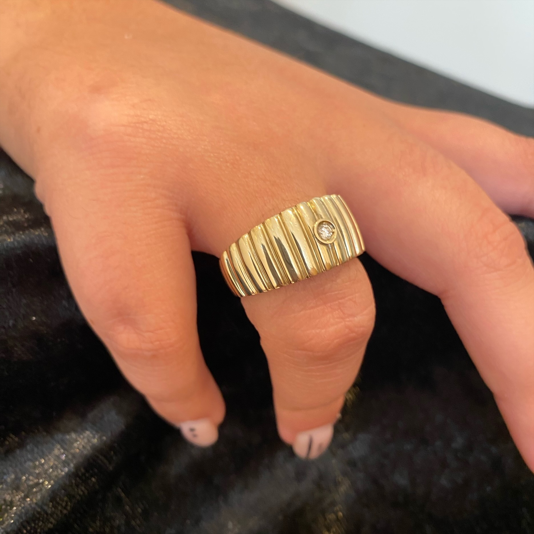 Anel em ouro branco com diamante Ourivesaria Carlos Alberto