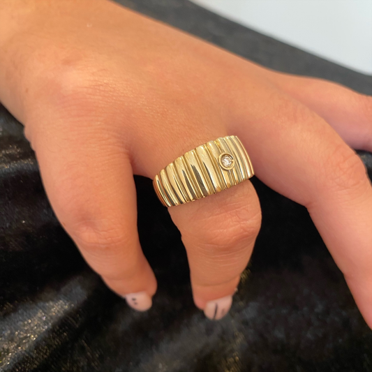 Anel em ouro branco com diamante Ourivesaria Carlos Alberto