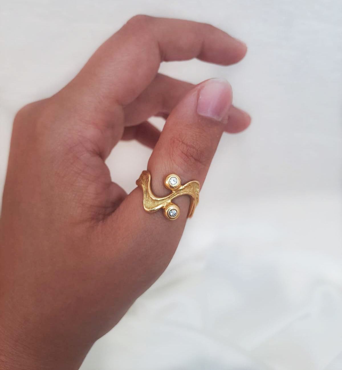 Anel com dois diamantes Ourivesaria Carlos Alberto