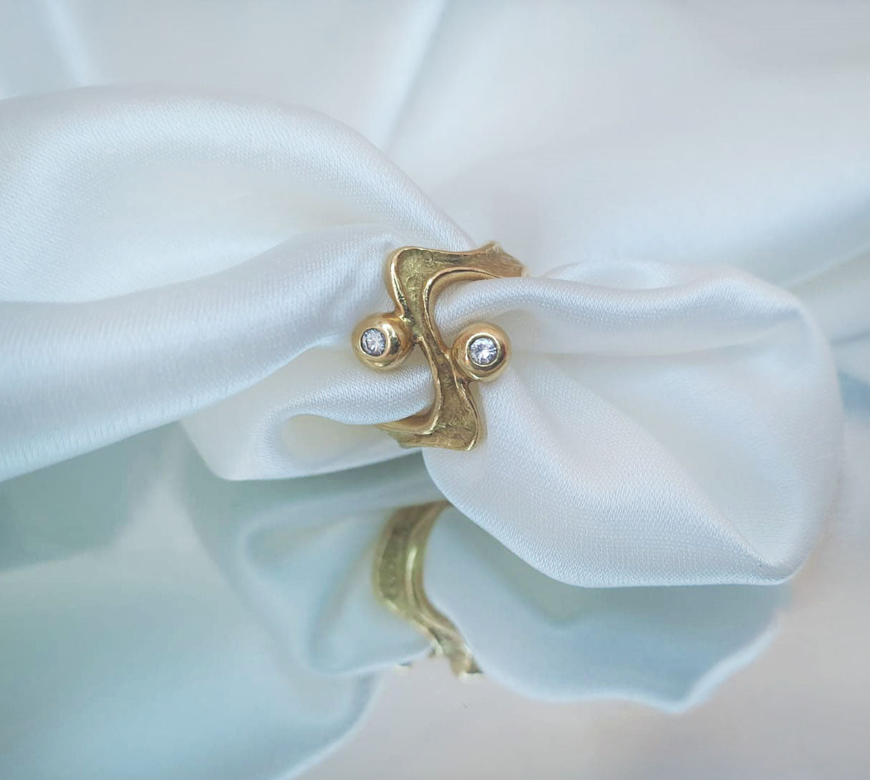 Anel com dois diamantes Ourivesaria Carlos Alberto