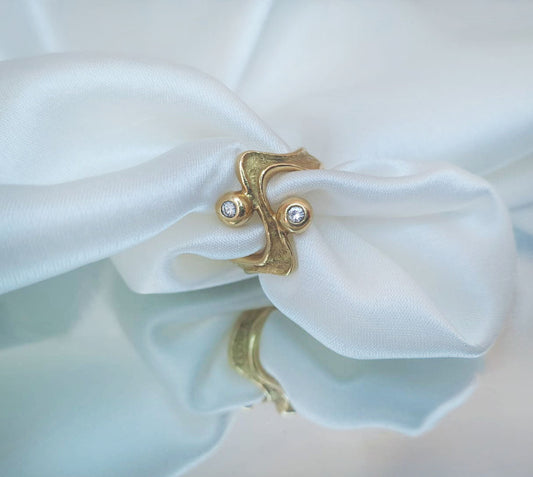 Anel com dois diamantes Ourivesaria Carlos Alberto