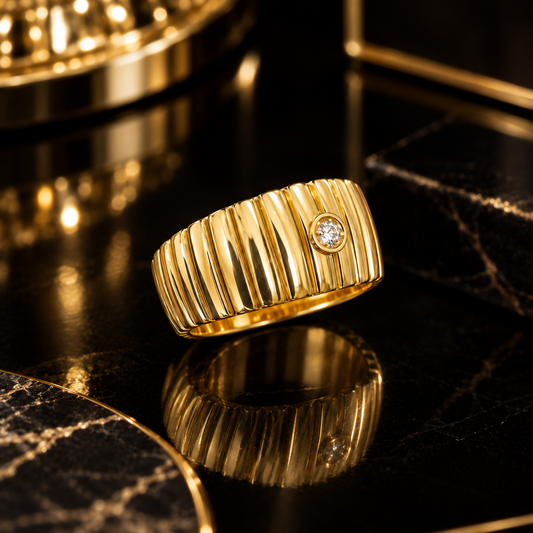 Anel em ouro branco com diamante Ourivesaria Carlos Alberto