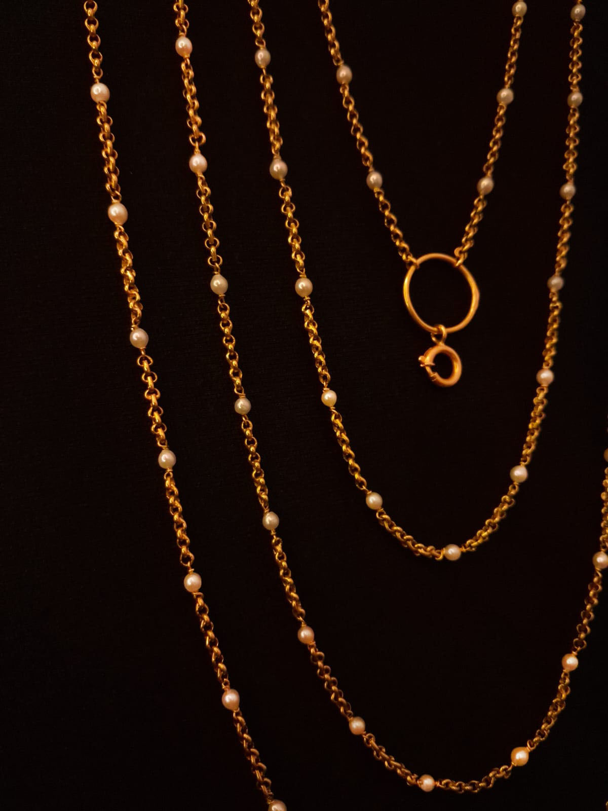 Cordão ouro com Pérolas Ourivesaria Carlos Alberto