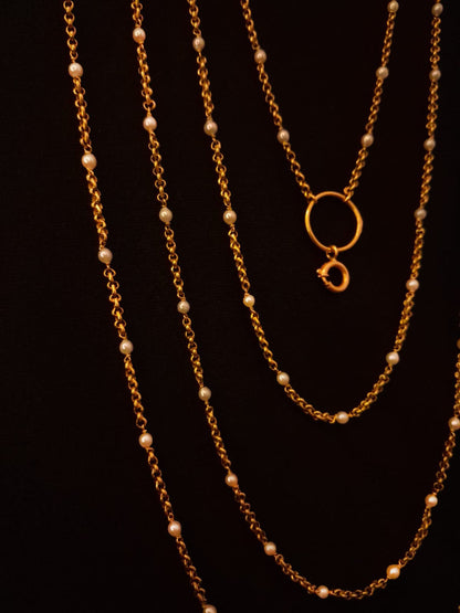 Cordão ouro com Pérolas Ourivesaria Carlos Alberto