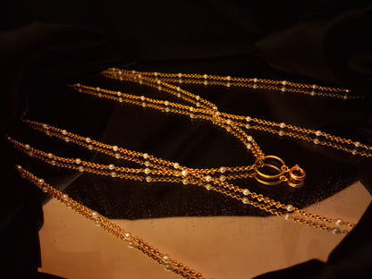 Cordão ouro com Pérolas Ourivesaria Carlos Alberto