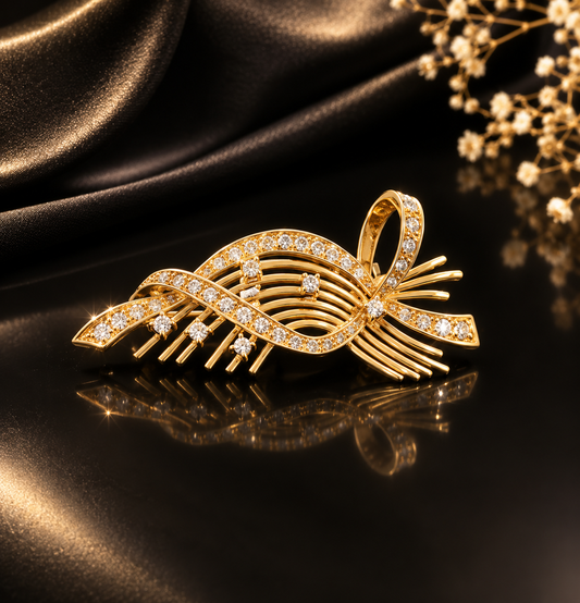Alfinete com diamantes Ourivesaria Carlos Alberto