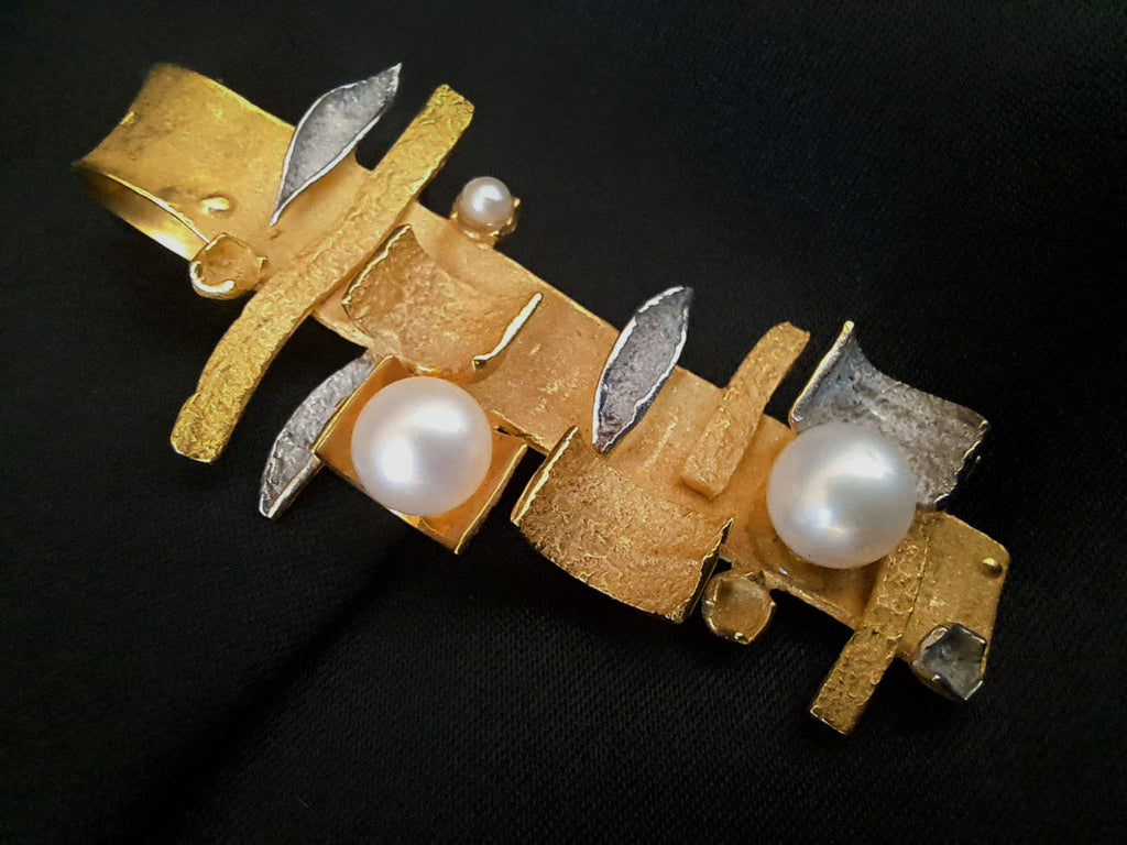 Berloque em ouro branco e amarelo Ourivesaria Carlos Alberto