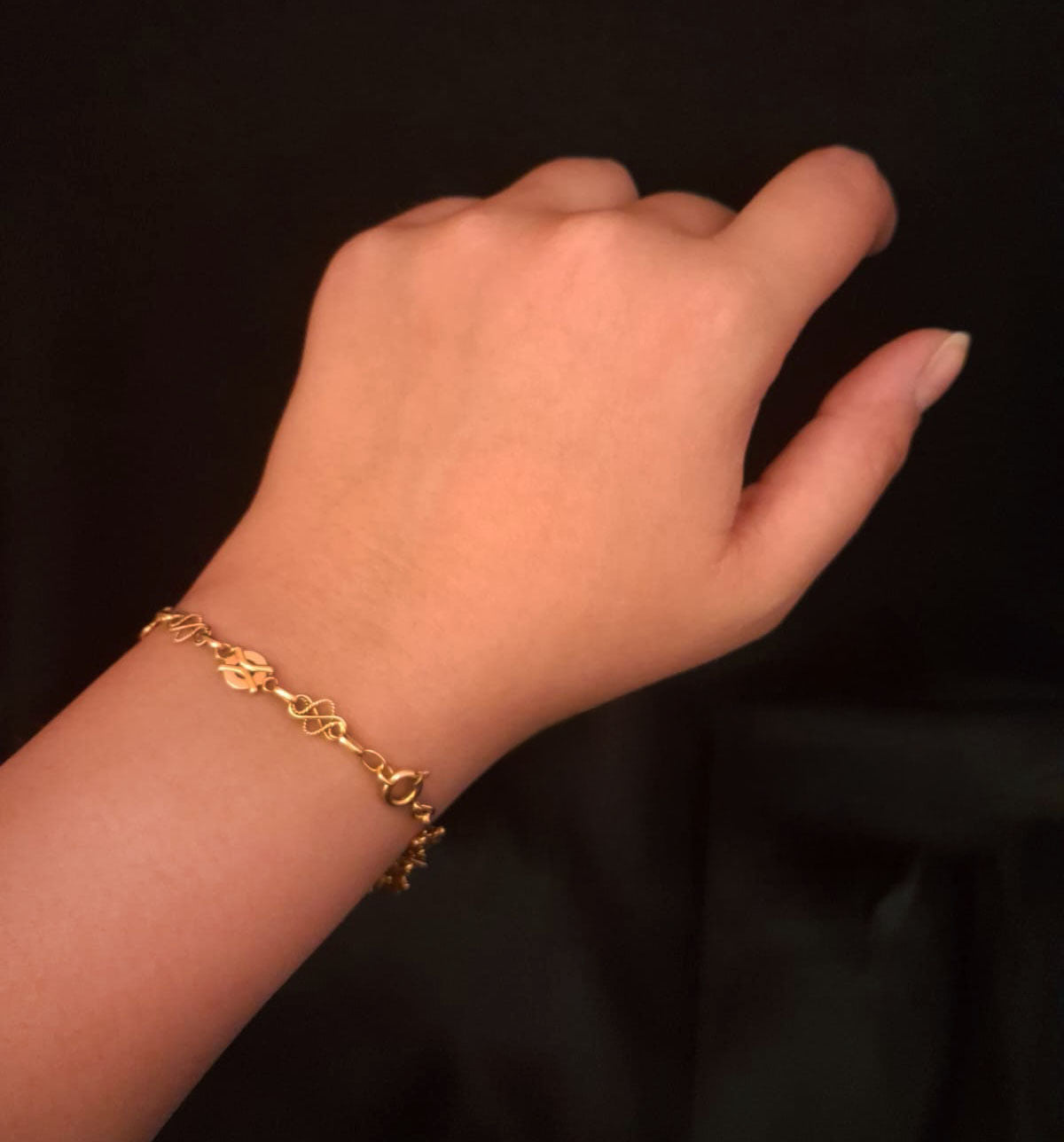 Pulseira elos e chapinhas Ourivesaria Carlos Alberto