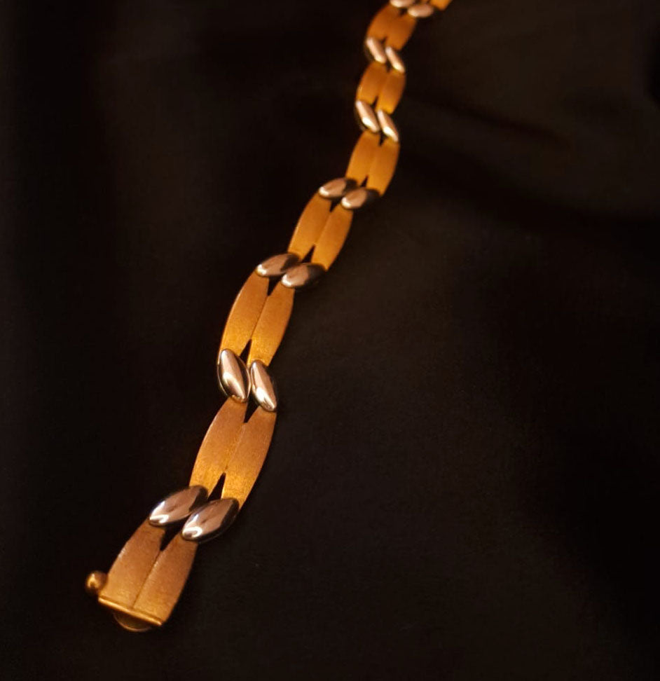 Pulseira em ouro branco e amarelo Ourivesaria Carlos Alberto