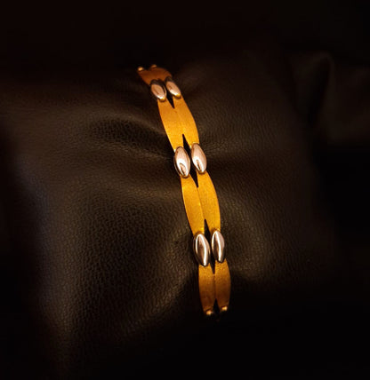 Pulseira em ouro branco e amarelo Ourivesaria Carlos Alberto