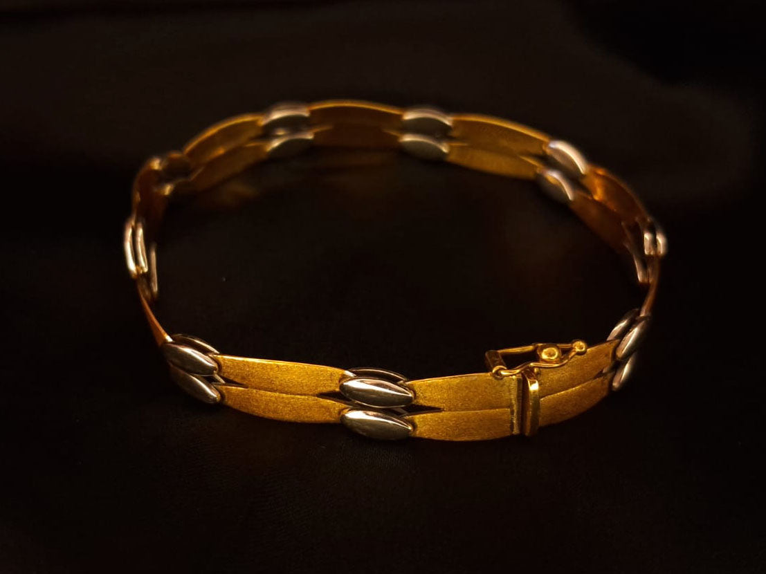 Pulseira em ouro branco e amarelo Ourivesaria Carlos Alberto
