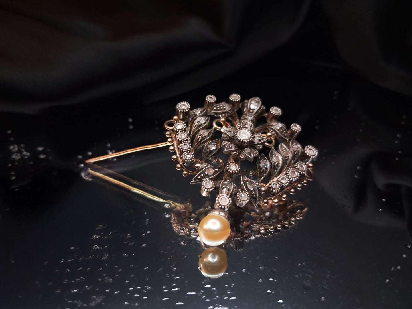 Alfinete de peito / Medalha ouro e prata Ourivesaria Carlos Alberto