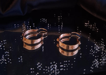 Par de argolas com granitos Ourivesaria Carlos Alberto