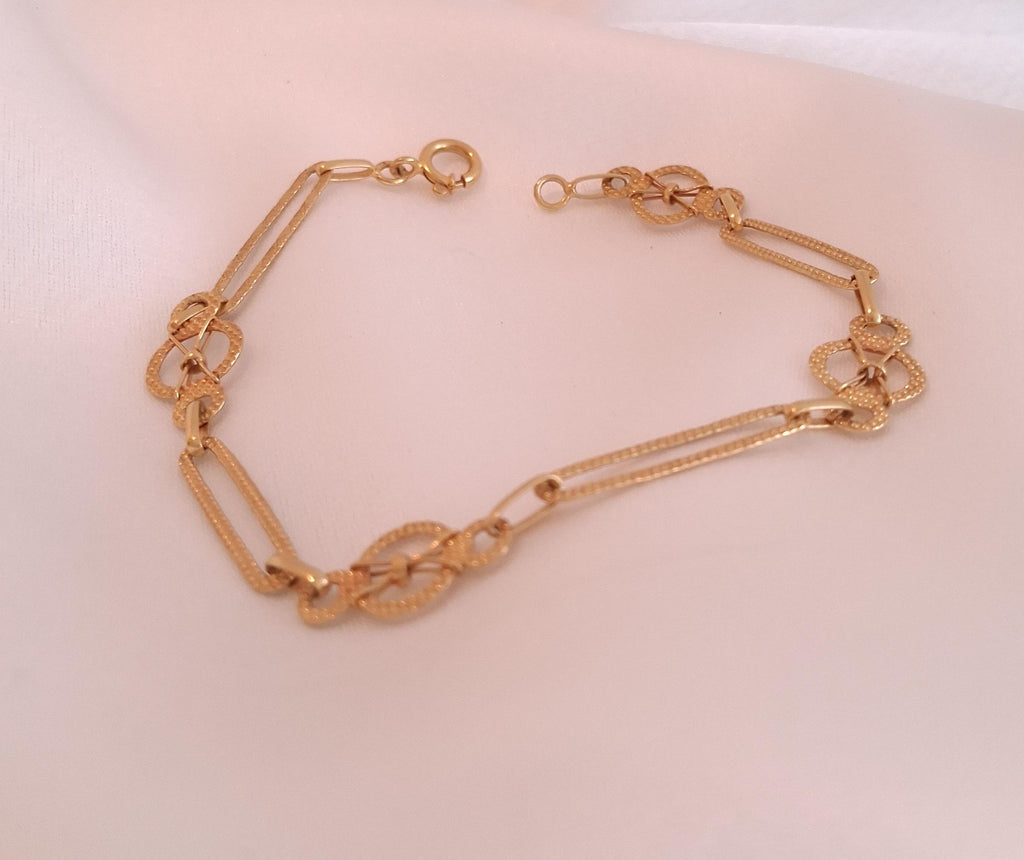 Pulseira elos cinzelados Ourivesaria Carlos Alberto