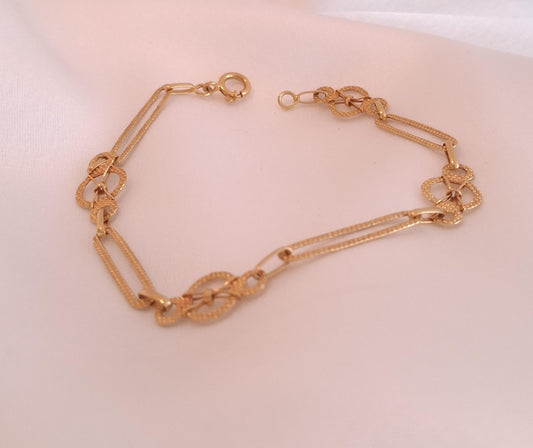 Pulseira elos cinzelados Ourivesaria Carlos Alberto