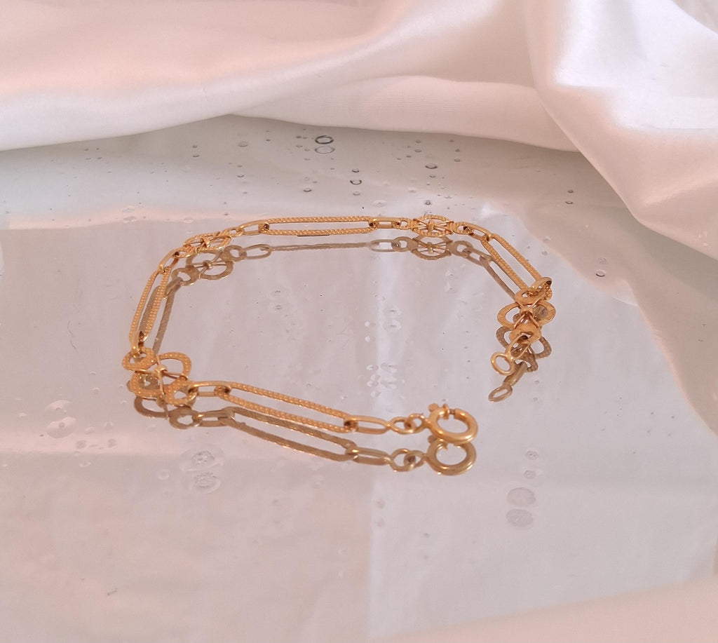 Pulseira elos cinzelados Ourivesaria Carlos Alberto