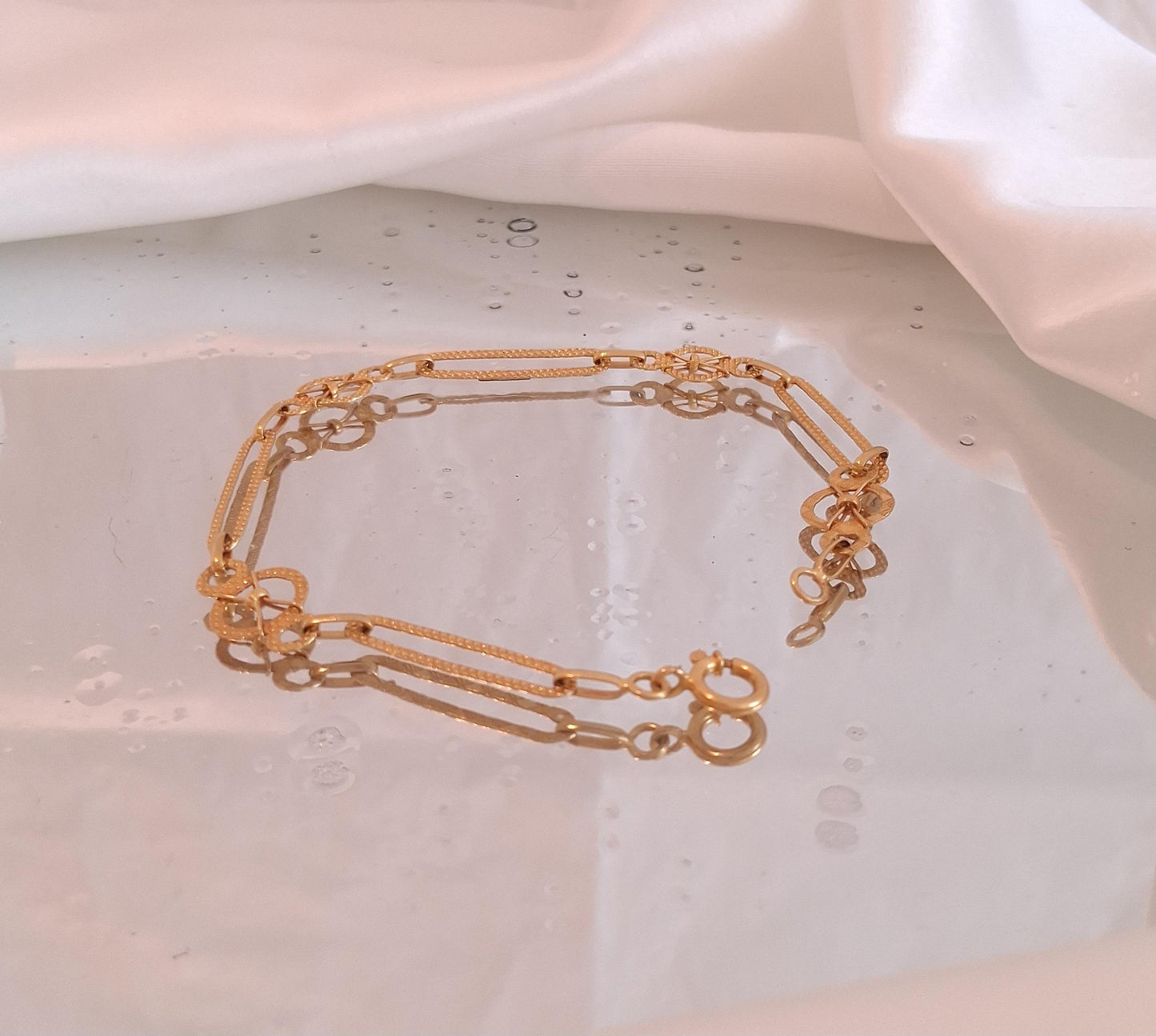 Pulseira elos cinzelados Ourivesaria Carlos Alberto
