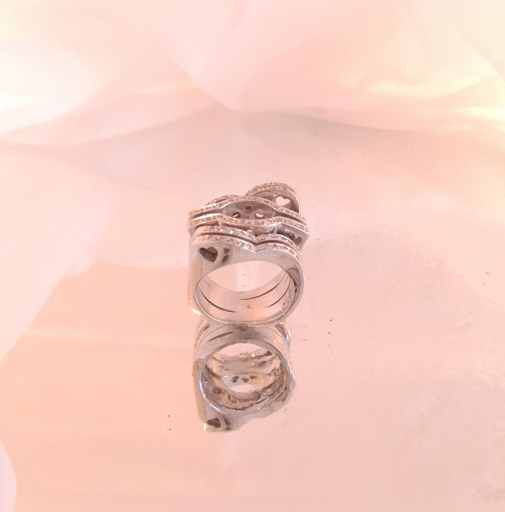 Anel em ouro branco com diamantes Ourivesaria Carlos Alberto