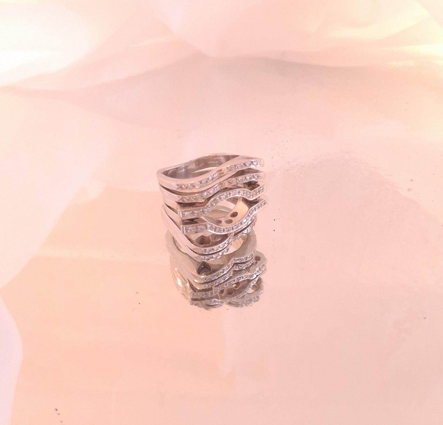 Anel em ouro branco com diamantes Ourivesaria Carlos Alberto